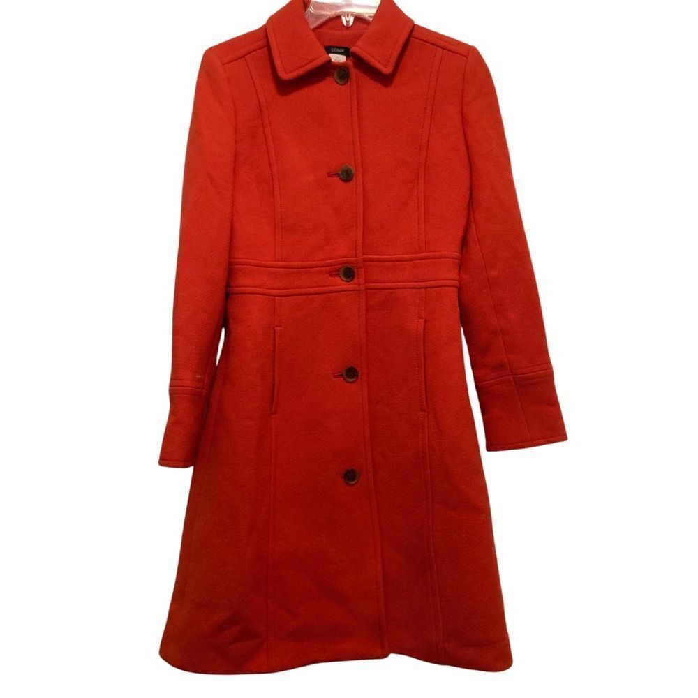 NWOT J. Crew Lady Day in Deep Persimmon Bright Red Orange - Picture 2 of 4